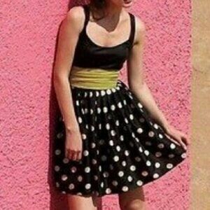 Corey Lynn Calter Anthropologie Slice of Lime Polka Dot Mini Dress - Size 4